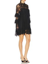 Black lace dress - side